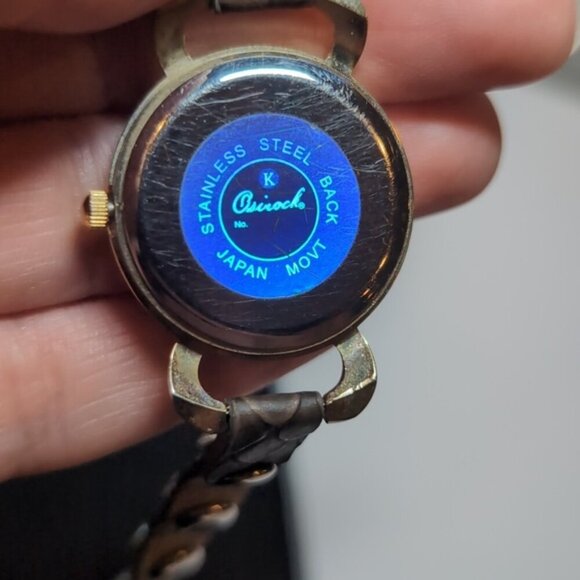 Osirock Quartz Wrap Bracelet Watch Faux Leather Faux Diamond Gold Rhinestone - Picture 10 of 10